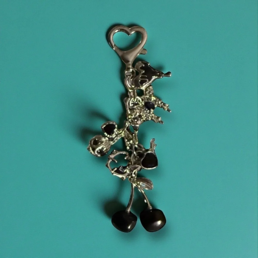 Cherry Keychain with Charms NWOT